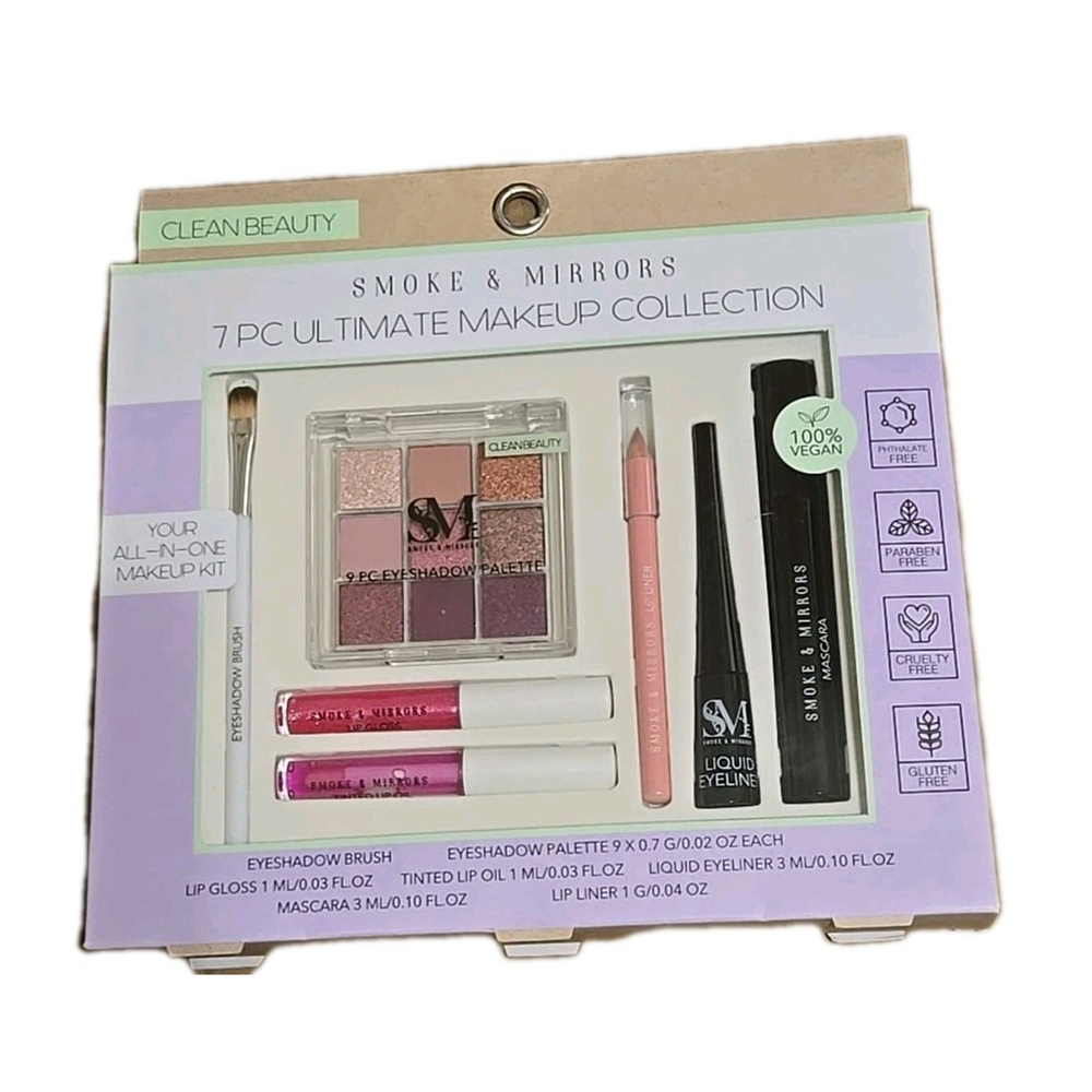 Clean Beauty Smoke & Mirror 7 PC Ultimate Makeup Collection New-Sealed (211)